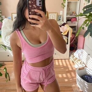 Zara terry cloth pink set